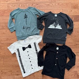 Little and lovely lot of 4 tops, bamboo/cotton blend size 1/2T